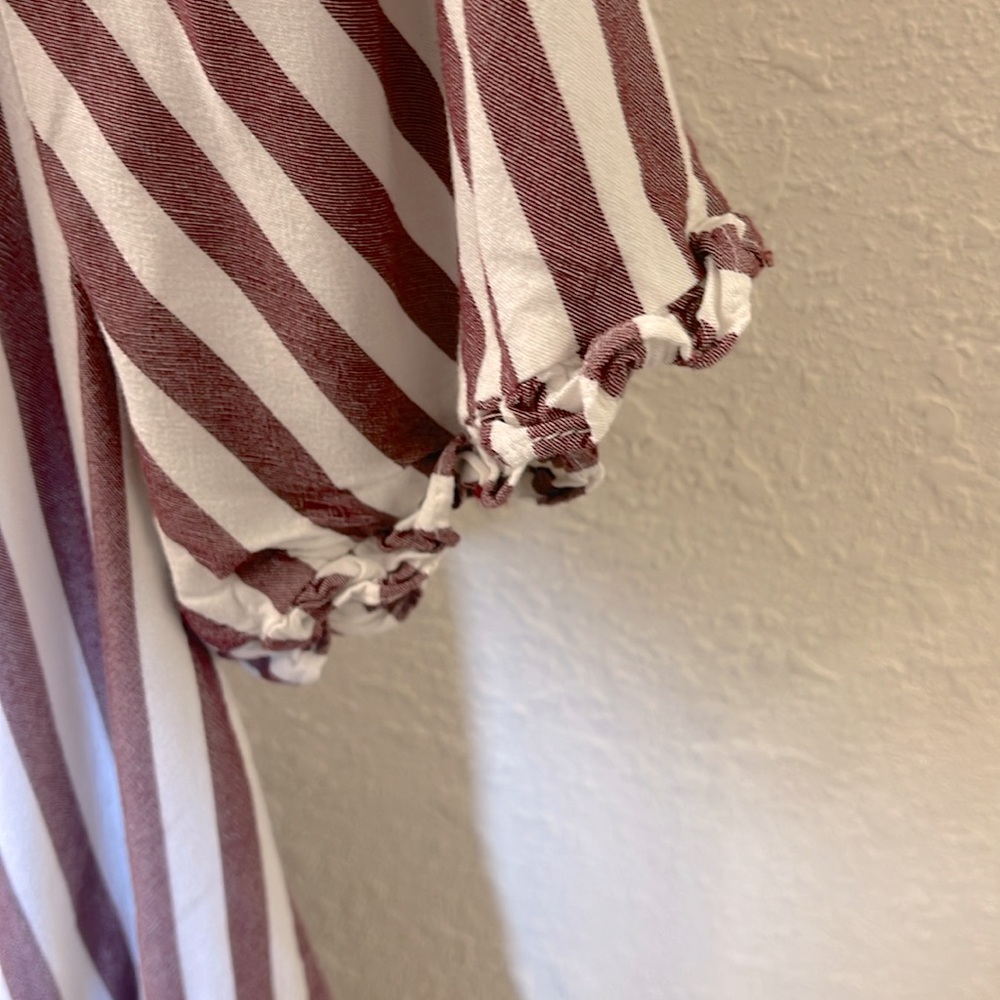 Madewell Stanza Ruffle-Hem Top in Stripe Sz S - Picture 6 of 12